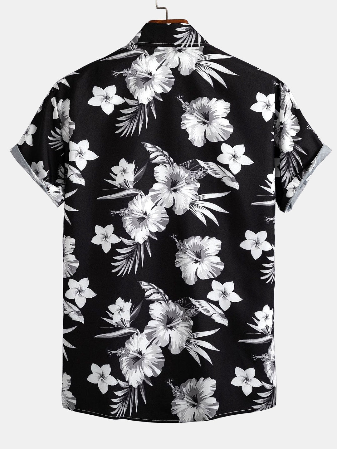 Tropical Floral Print Button-Up Shirt and Swim Shorts