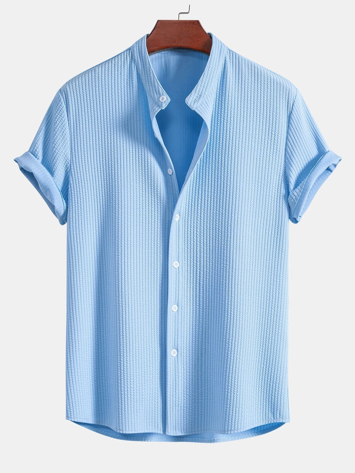 Muscle Ribbed Collar Shirt and Shorts