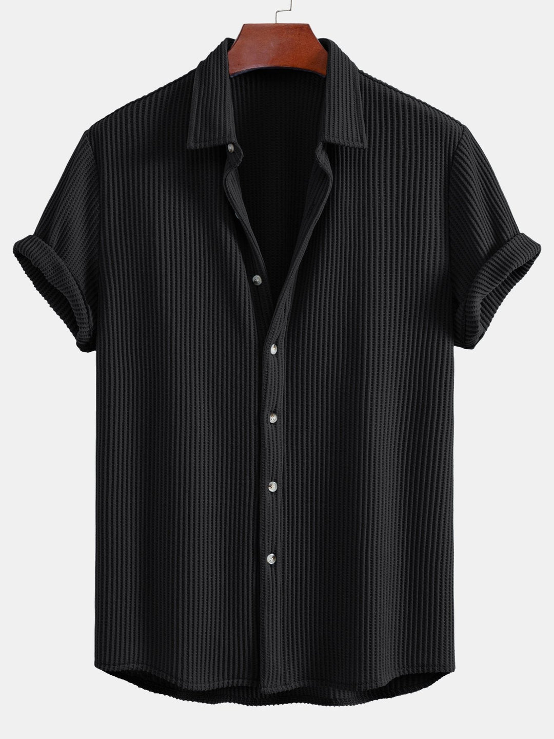 Button-Up Waffle Shirt