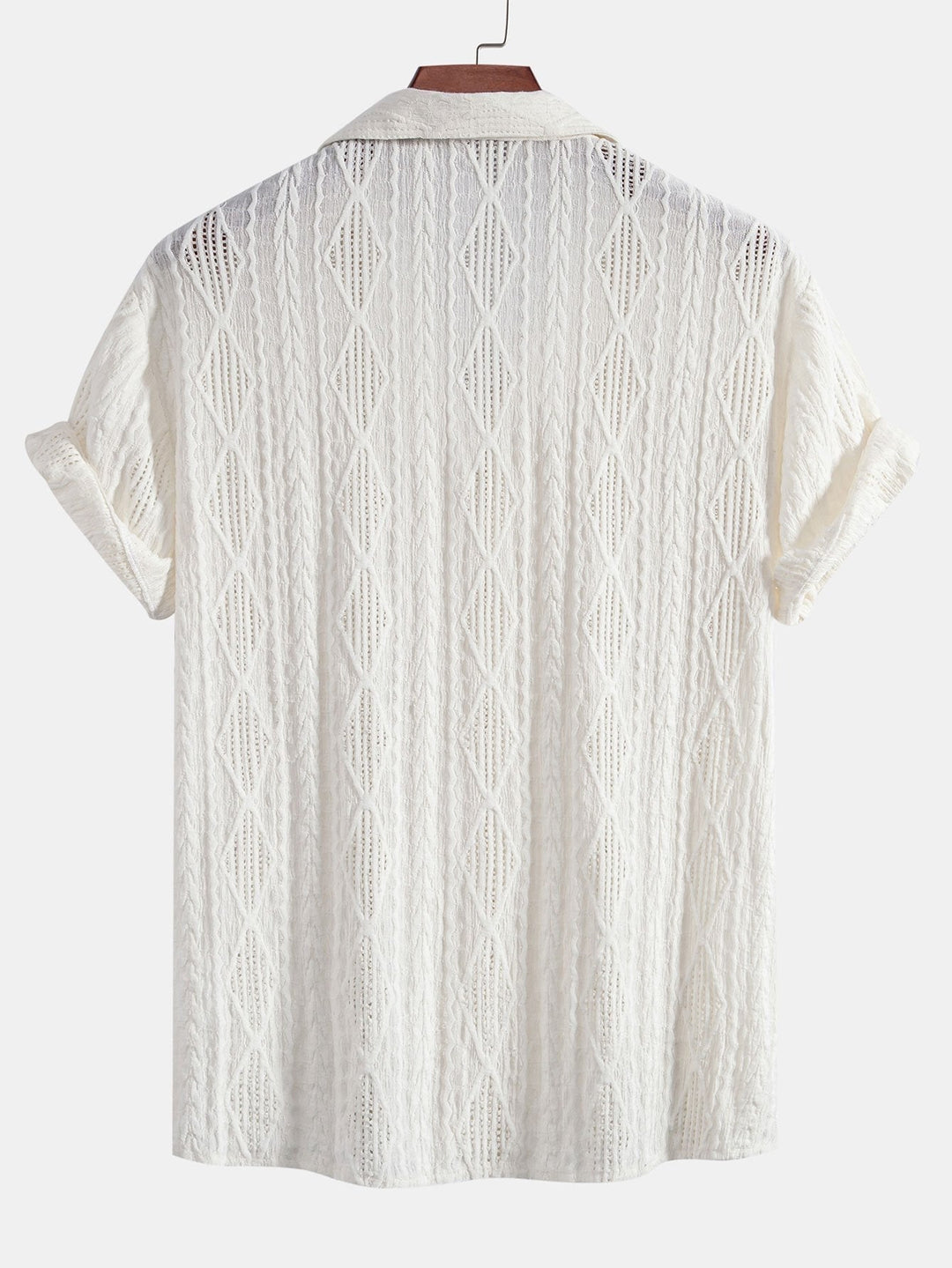 Geometric Jacquard Cuban Shirt and Straight Leg Linen Pants