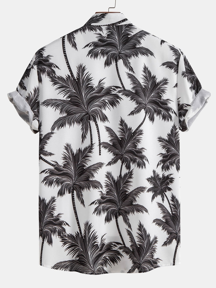 Printed Palm Button-Up Shirt & Swim Shorts