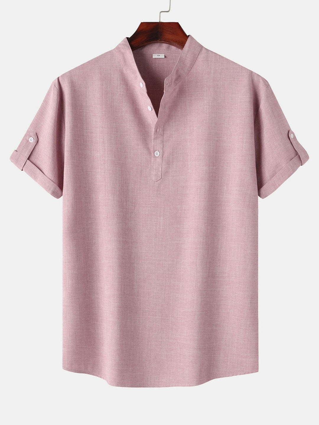 Short Sleeve Linen Henley Shirt