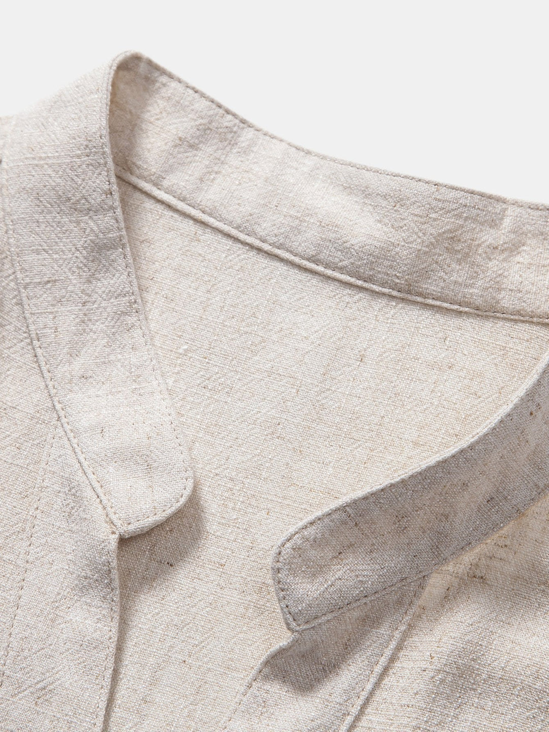 Linen and Rayon Short Sleeve V-Neck Shirt