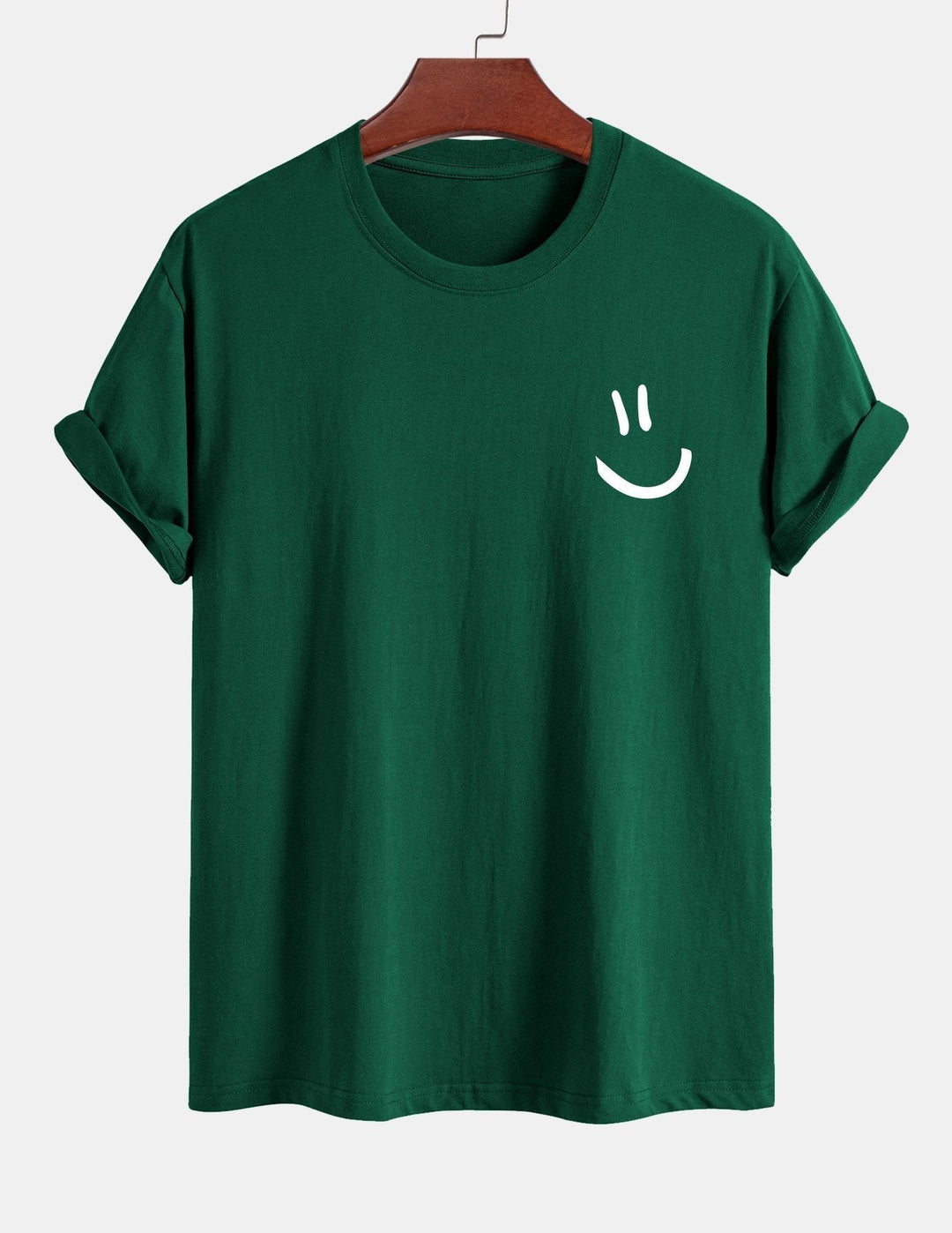 Regular fit printed cotton T-shirt with smiley face