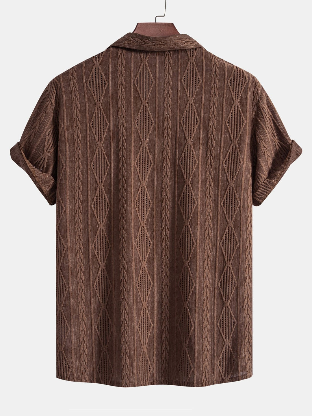 Geometric Jacquard Cuban Shirt and Straight Leg Linen Pants