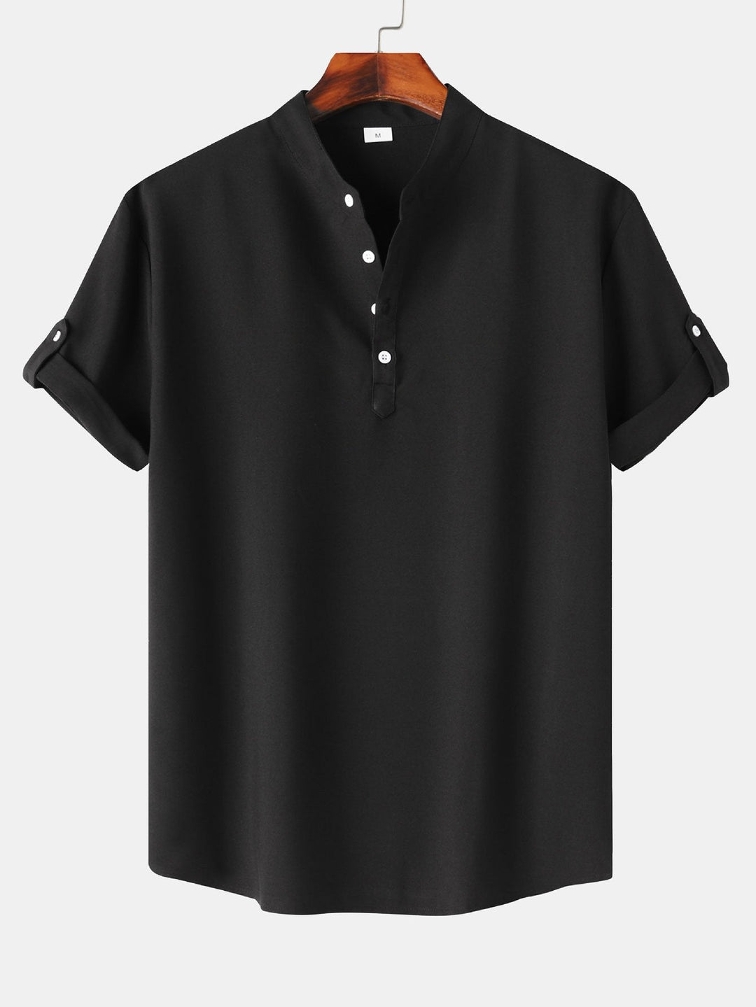Short Sleeve Linen Henley Shirt