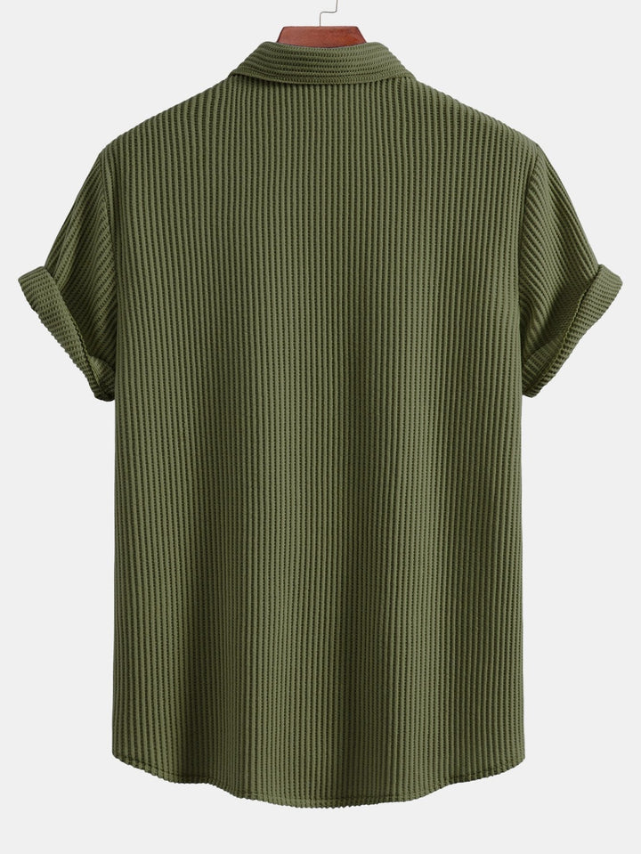 Button-Up Waffle Shirt