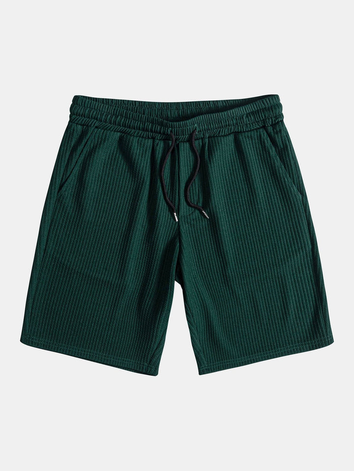 Muscle Ribbed Collar Shirt and Shorts