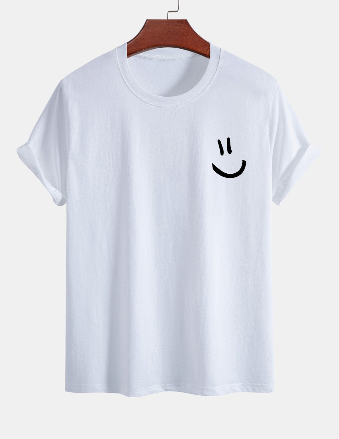 Regular fit printed cotton T-shirt with smiley face