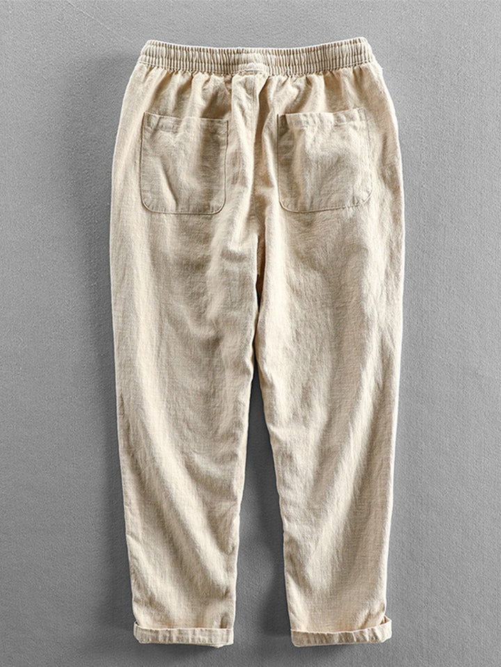 Cropped Cotton Linen Pants