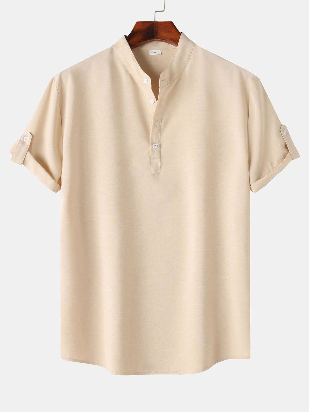 Short Sleeve Linen Henley Shirt