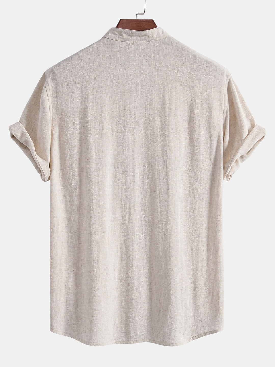 Linen and Rayon Blend V-Neck Shirt & Straight Leg Linen Pants