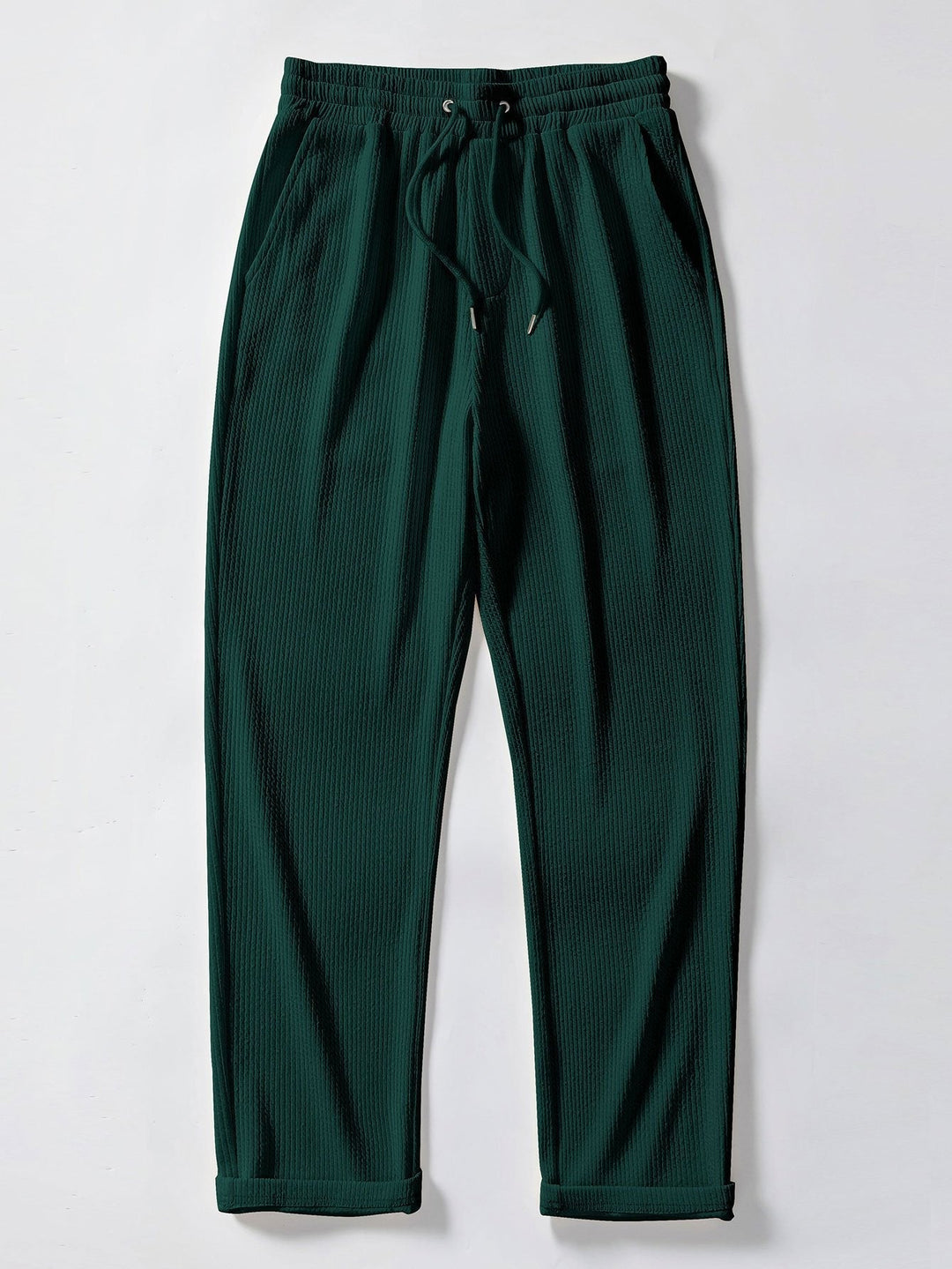 Ribbed Long Sleeve Muscle Fit Shirt, Button-Up & Ribbed Straight Leg Pants