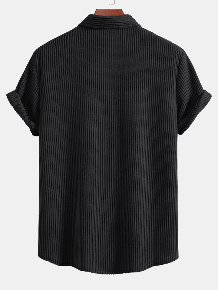 Button-Up Waffle Shirt