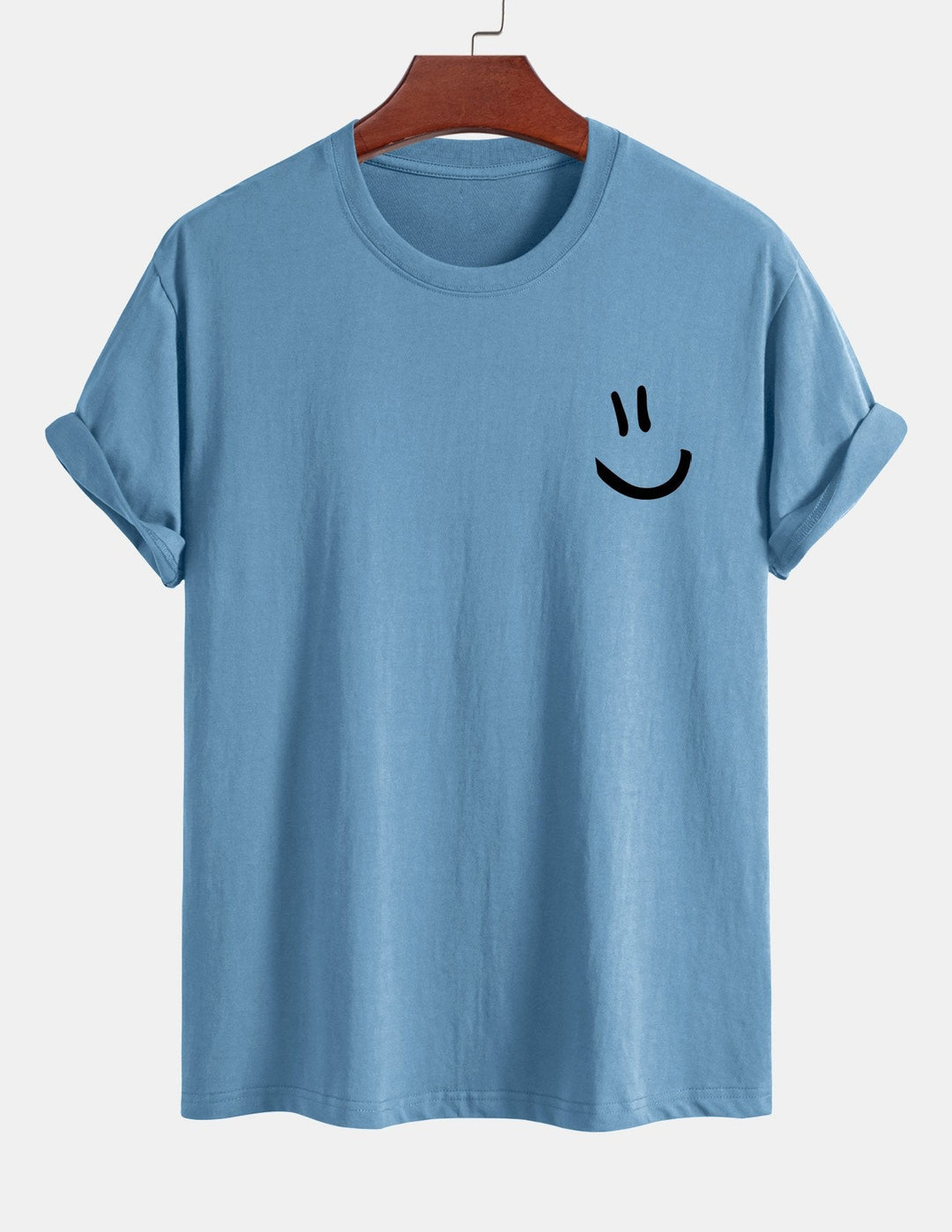 Regular fit printed cotton T-shirt with smiley face