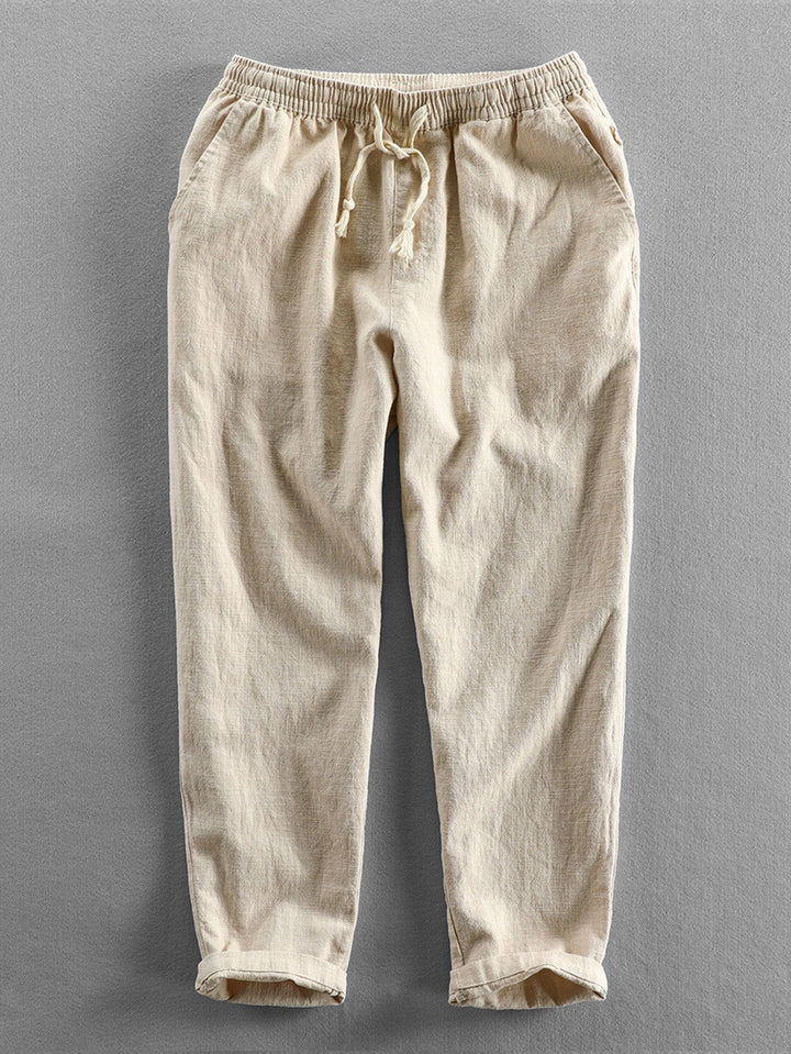Cropped Cotton Linen Pants