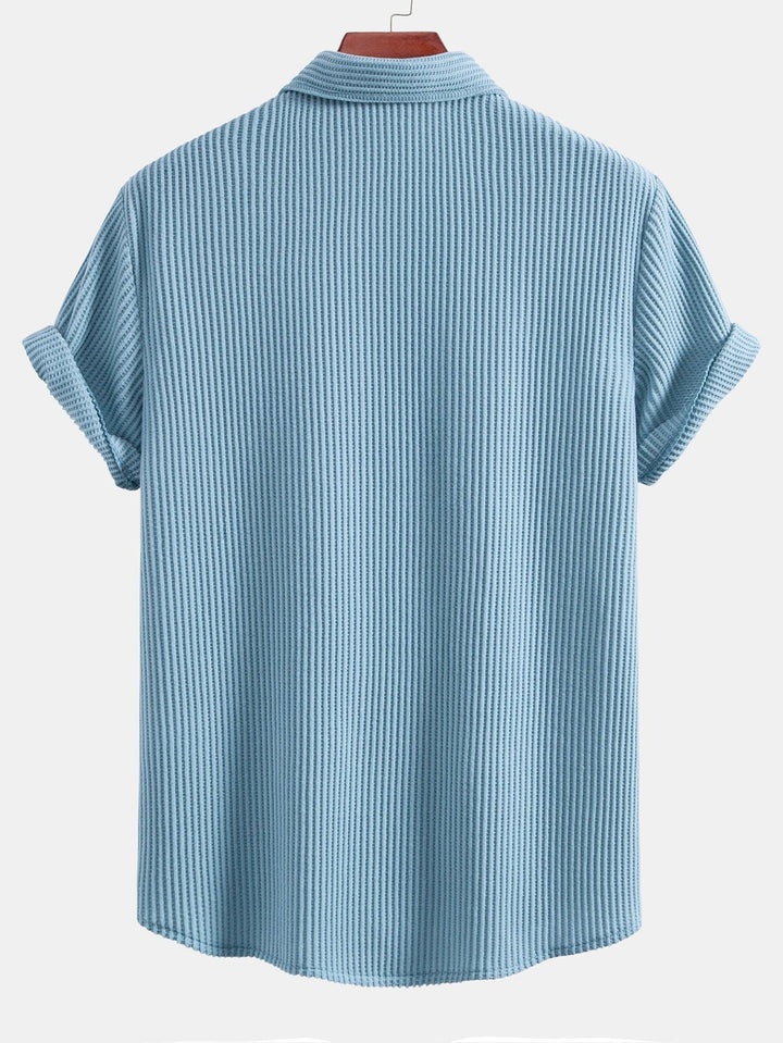 Button-Up Waffle Shirt
