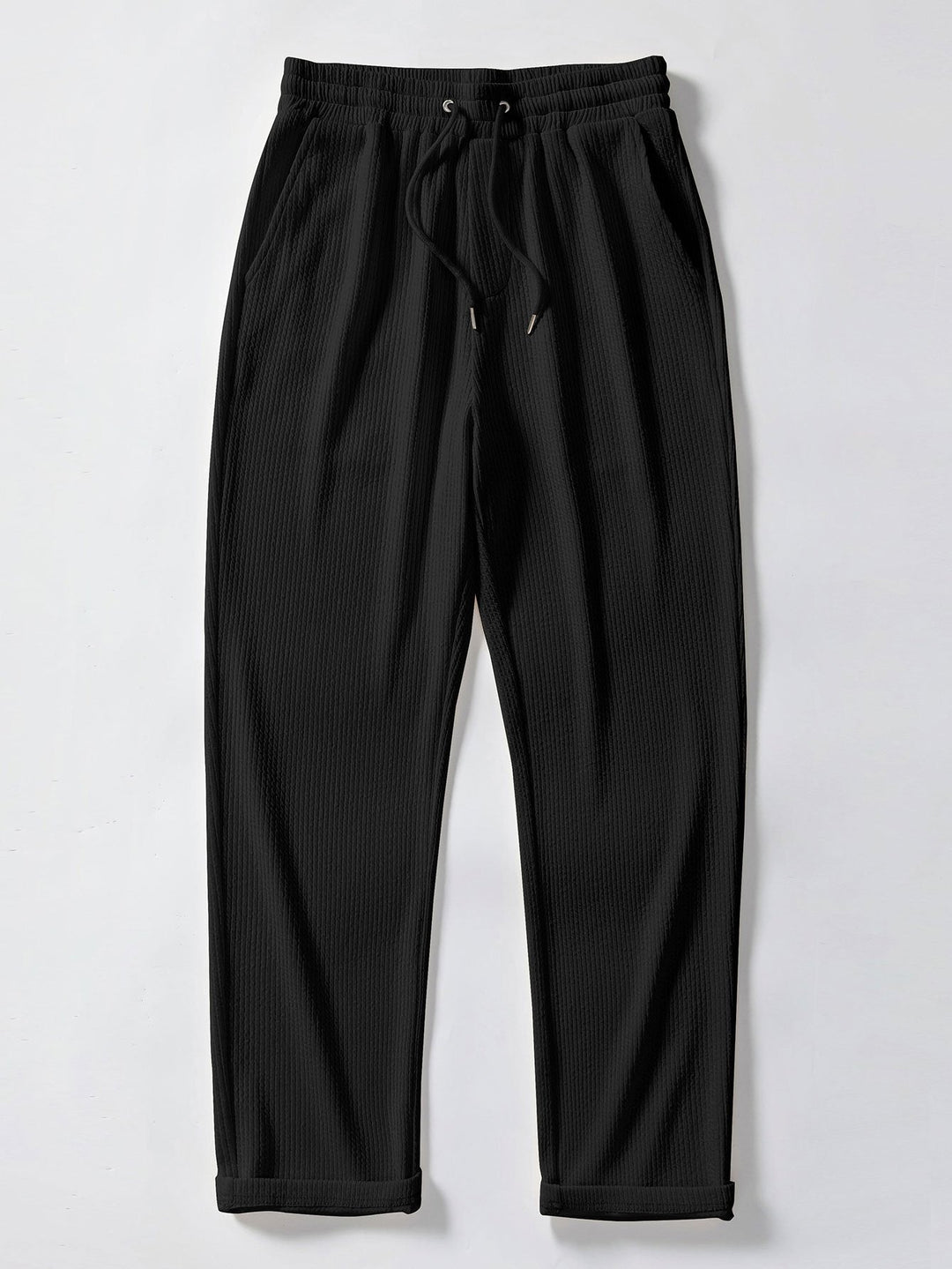 Ribbed Long Sleeve Muscle Fit Shirt, Button-Up & Ribbed Straight Leg Pants