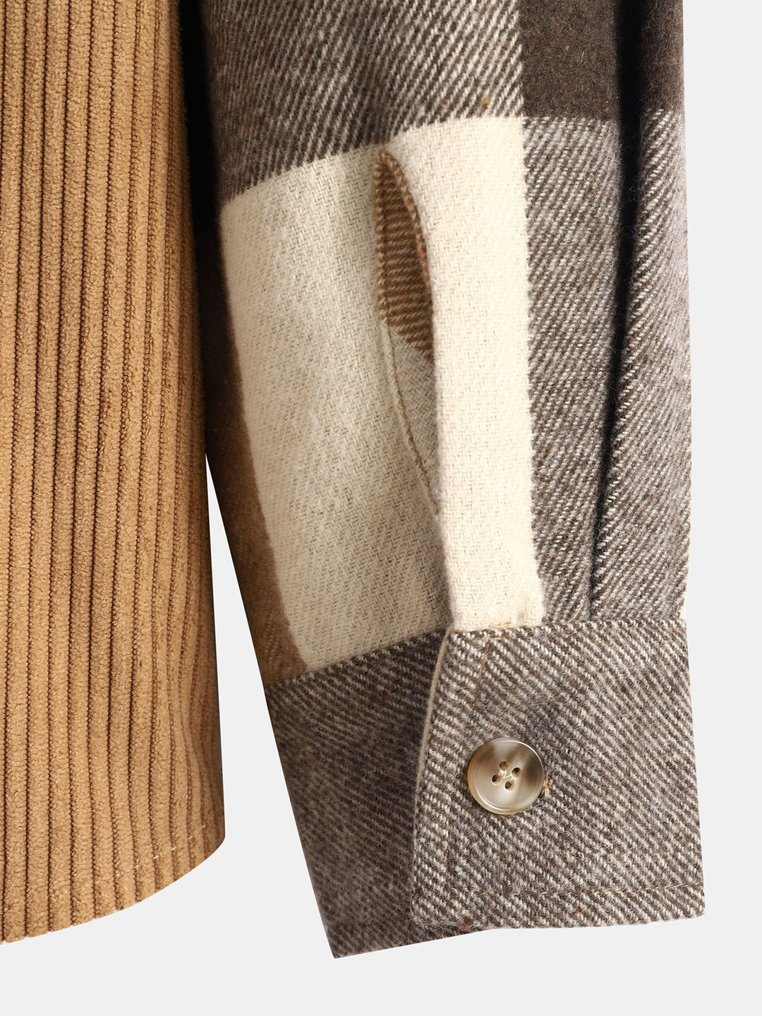 Flannel Patchwork Hoodie in Relaxed Fit & Straight Corduroy Pants