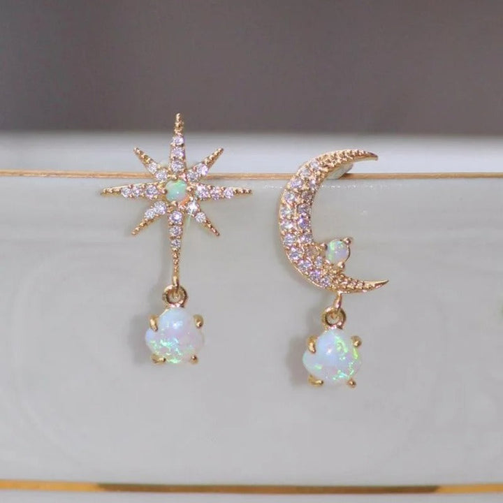 Elegant Star Earrings with Classic Pearls