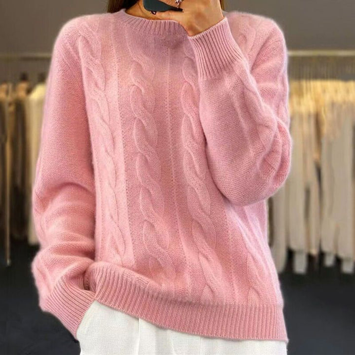 Ariane™ - Twisted Knit Pullover in Soft Wool