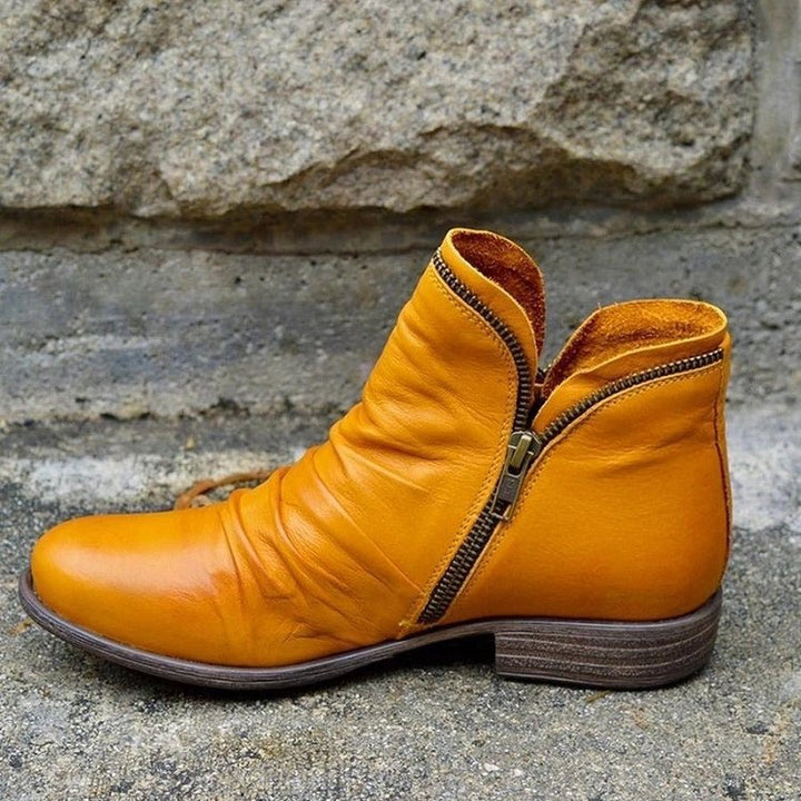 Vianne™ - Leather Ankle Boots with Zipper Closure