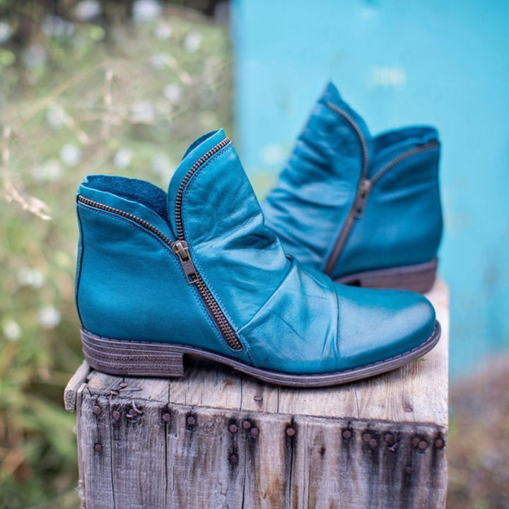 Vianne™ - Leather Ankle Boots with Zipper Closure